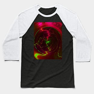 Digital collage, special processing. Energy flows, pink and green. Baseball T-Shirt